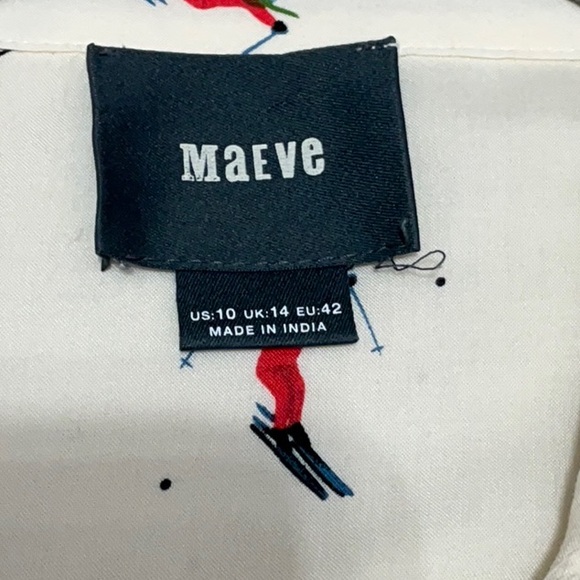 ANTHROPOLOGIE Maeve Conversationalist Aprés Ski Blouse 10 20” P2P Cream EUC - Picture 3 of 9